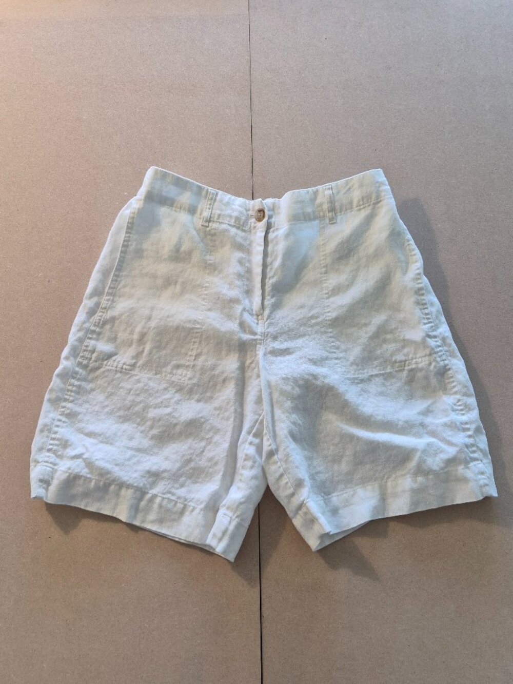 Banana Republic 100% Linen Shorts Womens Small White Coastal Resort